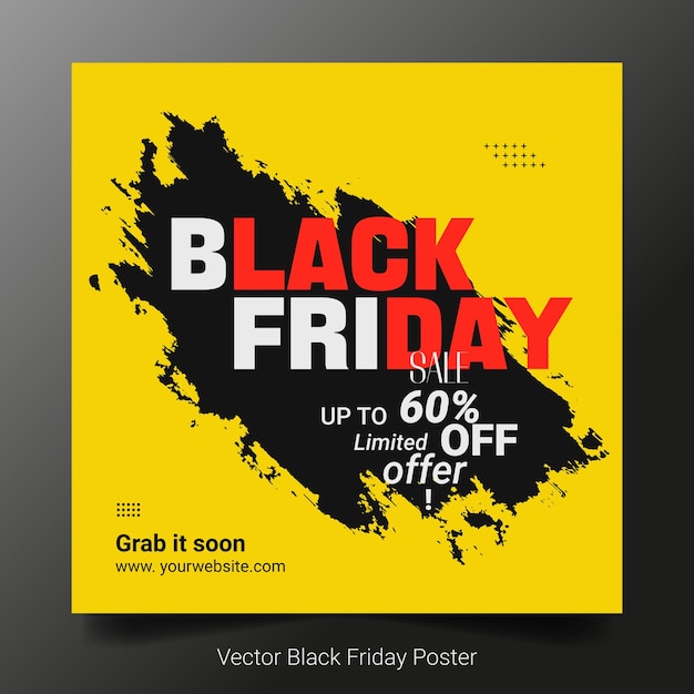 Vettore modello di poster di vendita del black friday di vettore creativo