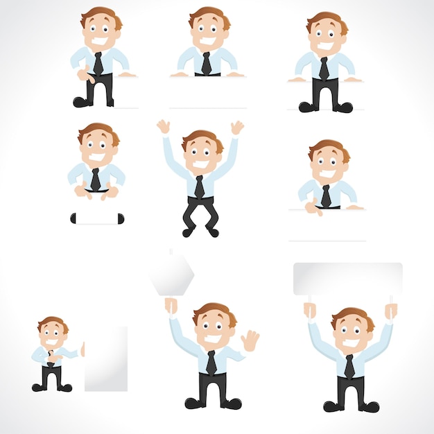 creative vector cartoon business man illustration design 1