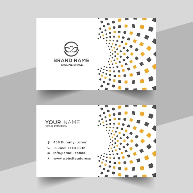 creative vector corporate blue and yellow halftone elegant business card design