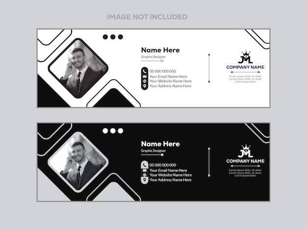 Creative vector email signature Template