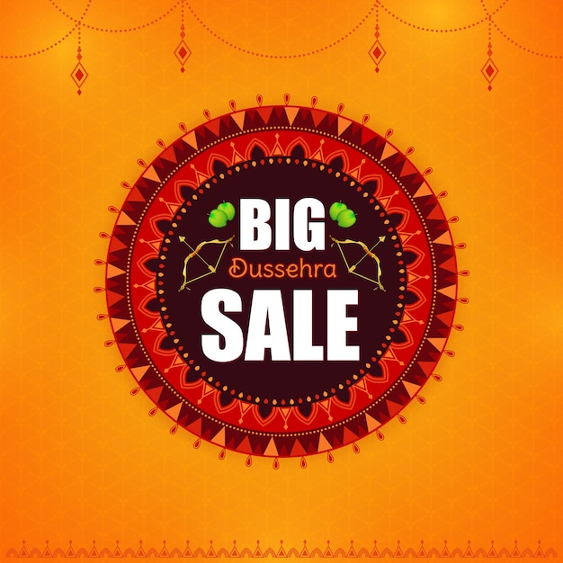 Creative Vector Happy Dussehra Big Sale Festive offer post illustration