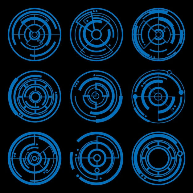 Vector creative vector illustration of crosshairs icon set isolated on transparent background