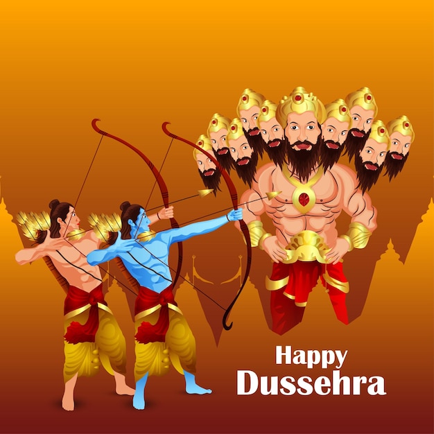 creative vector illustration for happy duseehra banner