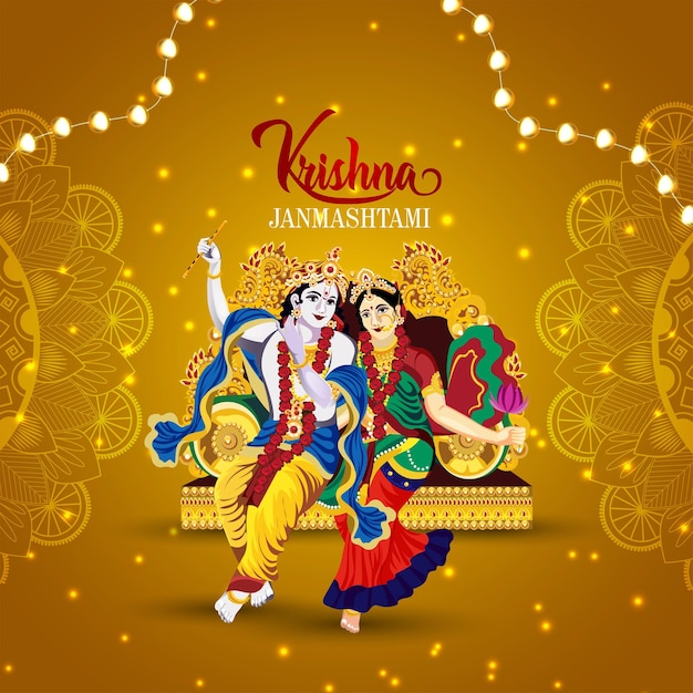 Creative vector illustration of krishna janmashtami