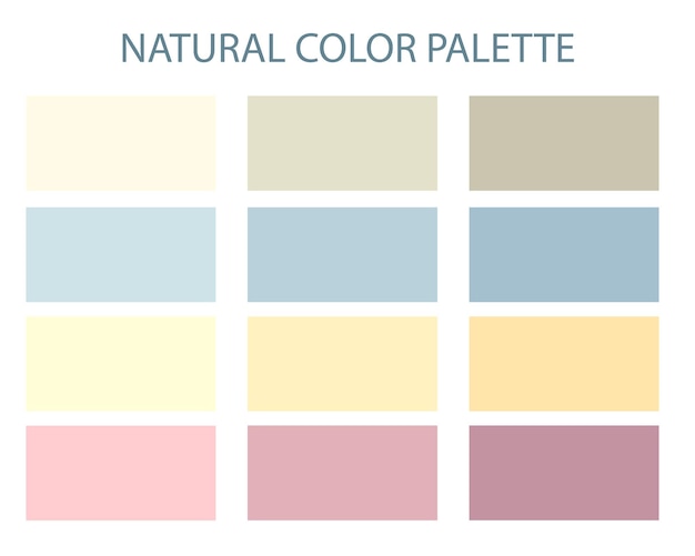 Creative vector illustration of natural tone color palette set isolated on white background art