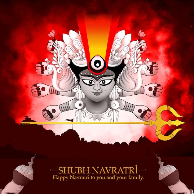 creative vector illustration of NavratriDurga puja festival