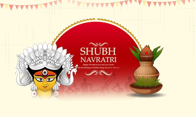 Vector creative vector illustration of navratridurga puja festival