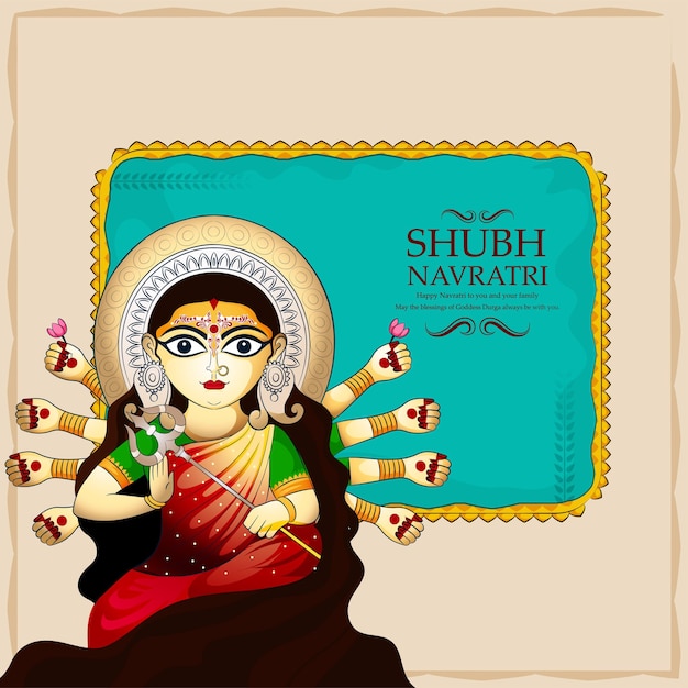 creative vector illustration of NavratriDurga puja festival