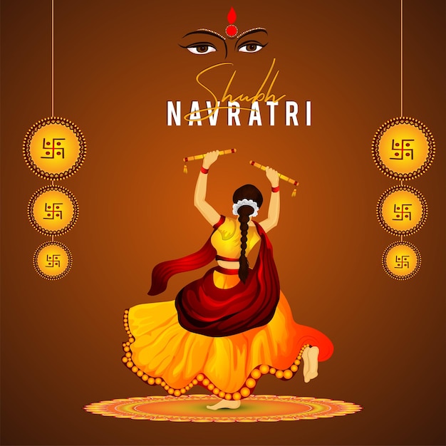 행복 Navratri의 크리에이 티브 벡터 일러스트 레이 션