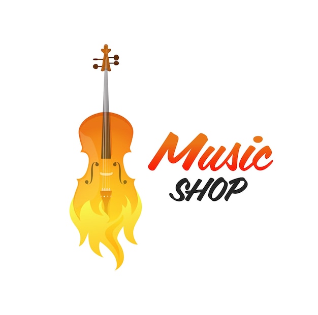 Creative Vector Logo of Music Shop