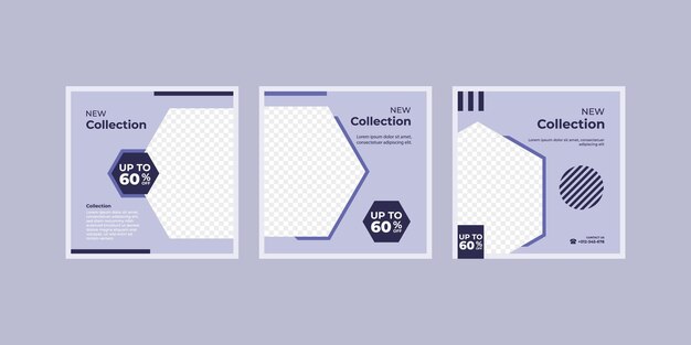 Vector creative vector premium fashion sale social media post template collection