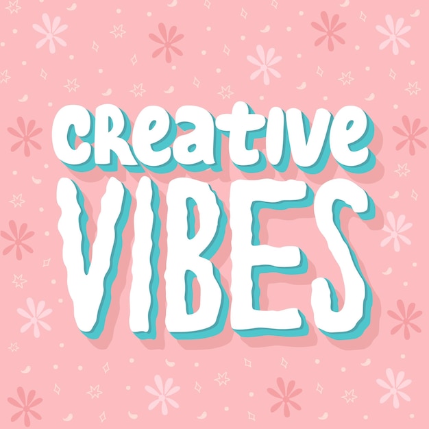 Vector creative vibes lettering