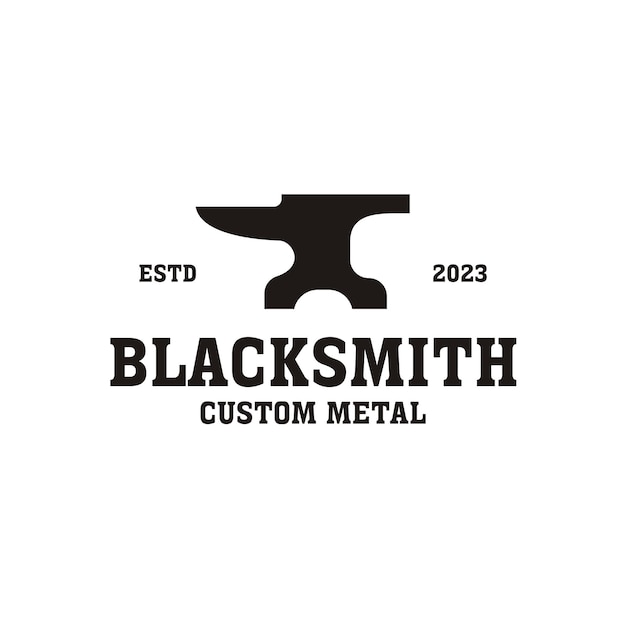 Vector creative vintage blacksmith logo design illustration idea