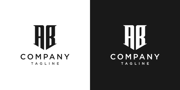 Creative Vintage Letter AB Monogram Logo Design Icon Template White and Black Background