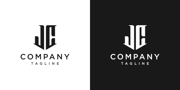 Creative Vintage Letter JC Monogram Logo Design Icon Template White and Black Background