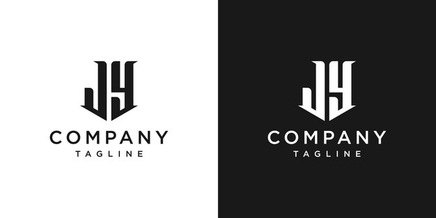 Creative Vintage Letter JY Monogram Logo Design Icon Template White and Black Background