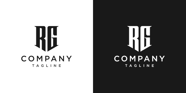 Creative Vintage Letter RG Monogram Logo Design Icon Template White and Black Background