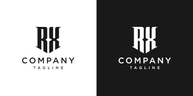 Creative Vintage Letter RX Monogram Logo Design Icon Template White and Black Background