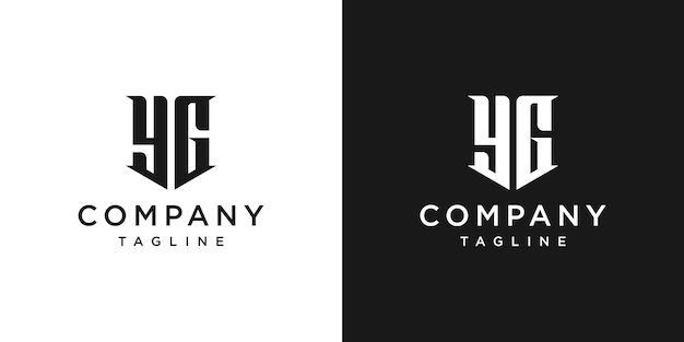 Creative Vintage Letter YG Monogram Logo Design Icon Template White and Black Background