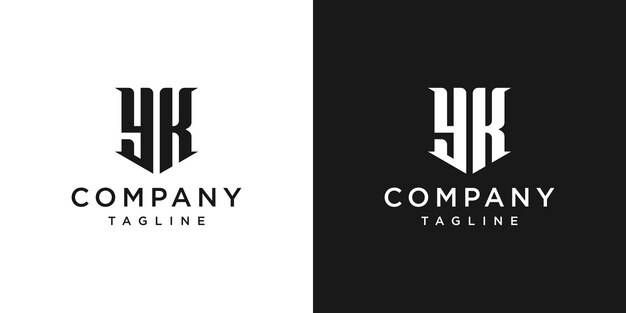 Vector creative vintage letter yk monogram logo design icon template white and black background