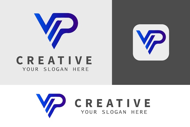 ベクトル 創造的なvipの手紙のロゴのテンプレートデザイン