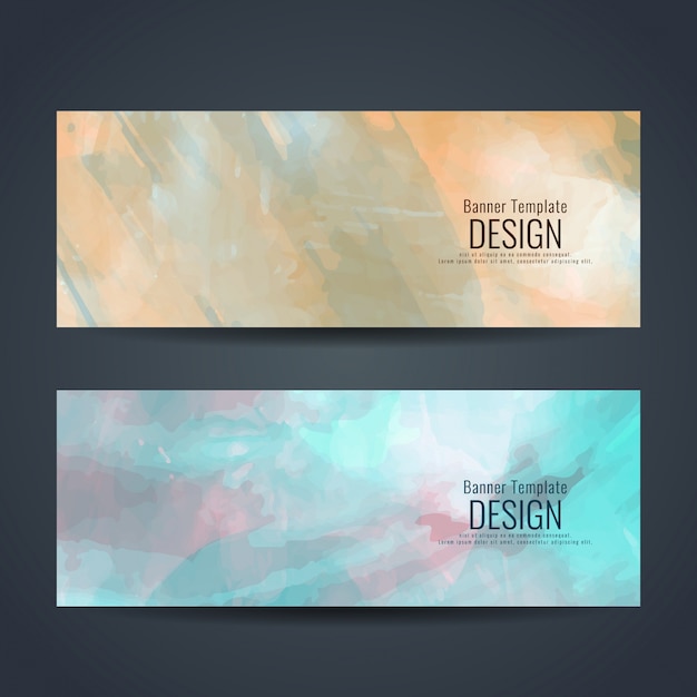 Creative watercolor banner templates