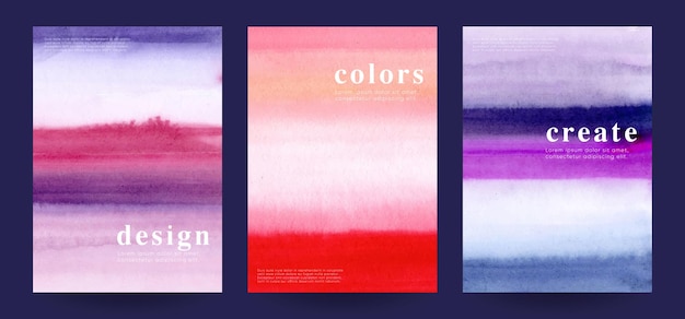 Creative watercolor gradients hand painted vector textures