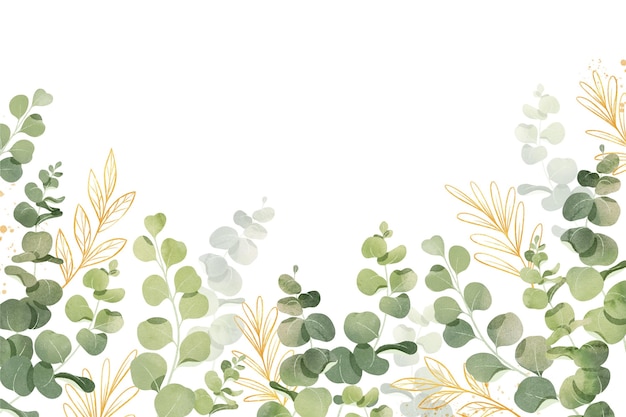 creative watercolor leaves background