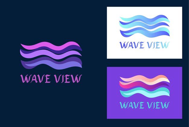 Vector creative wave logo design template