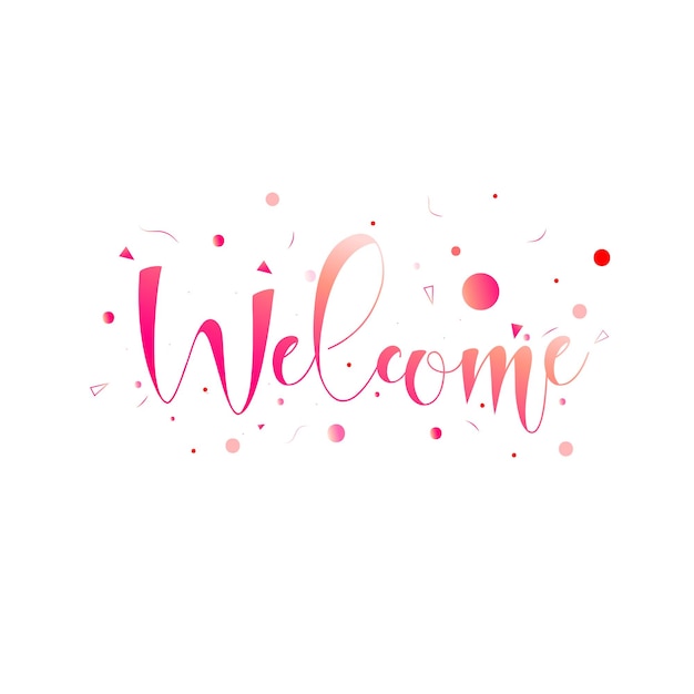 Creative welcome banner design with typography and shapes