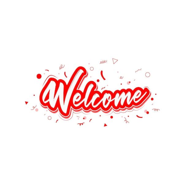 Creative welcome banner design with typography and shapes