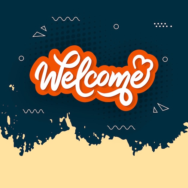 Creative welcome lettering banner
