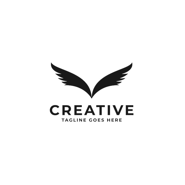 Концепция Дизайна Логотипа Креативного Крыла Ангела Векторные Иллюстрации Символ Значок