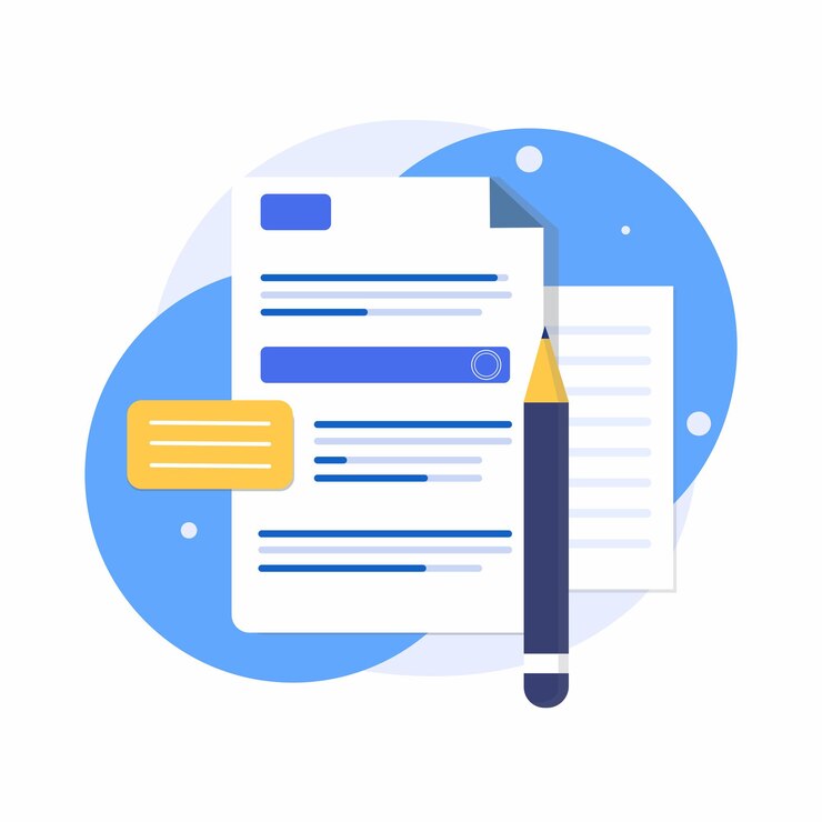 Vector creative writing and storytelling education concept learning subject book review summary