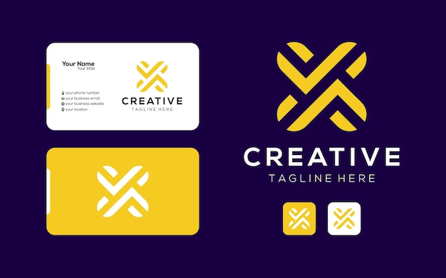 Креативный дизайн логотипа с монограммой X для вашей компании