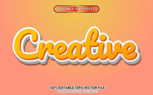 Creative yellow 3d editable text effect template design for headline title