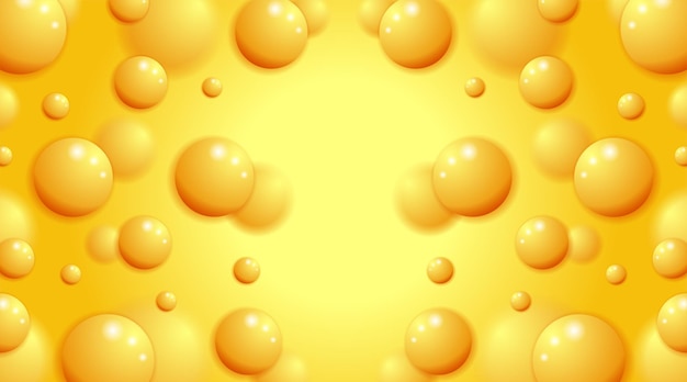 Creative yellow orange soft realistic spheres balls geometric banner