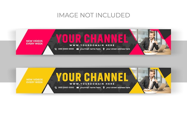 Vector creative youtube cover channel template and ending video thumbnail