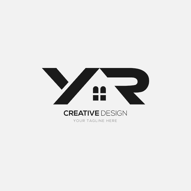 Logo di alloggi immobiliari con lettera creativa yr o ry