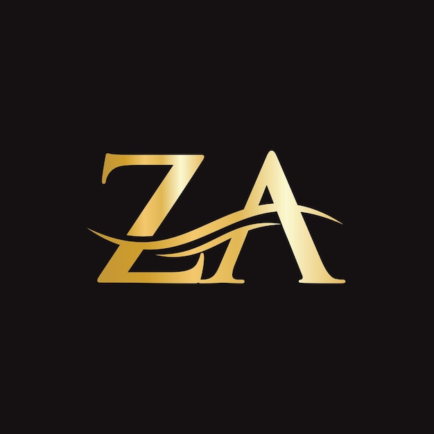 Creative ZA letter with luxury concept Modern ZA Logo Design for business and company identity