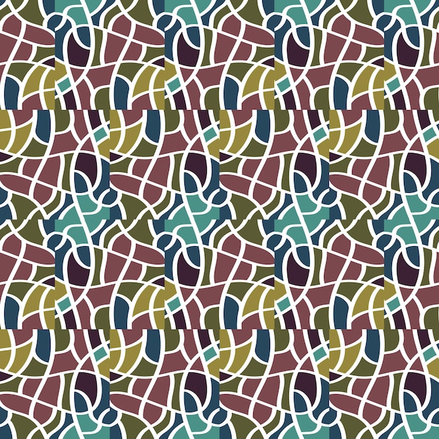 Creativef linear mosaic seamless pattern Abstract line endless wallpaper Vintage geometric tile ornament