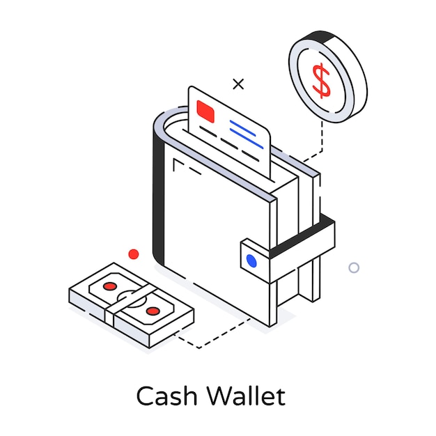 Creatively crafted 3d icon of cash wallet