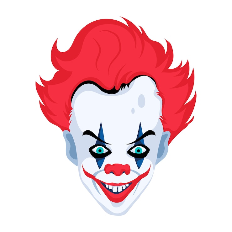 Vector creatively designed flat icon of scary joker
