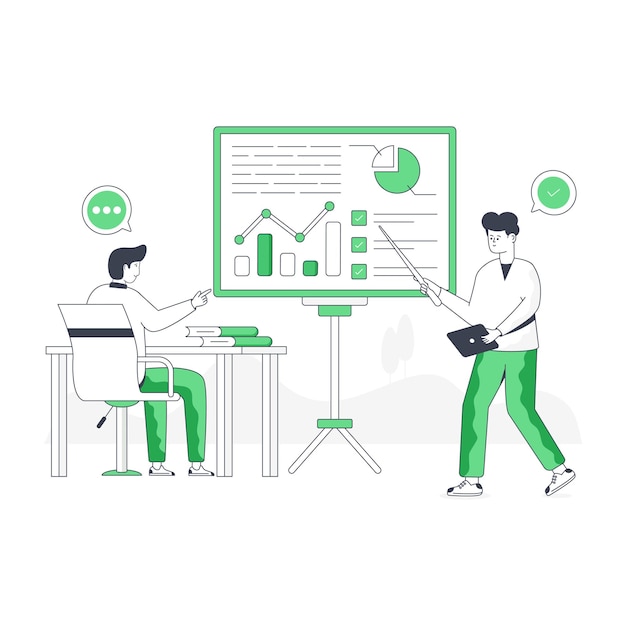 Creatively designed flat illustration of SEO analysis