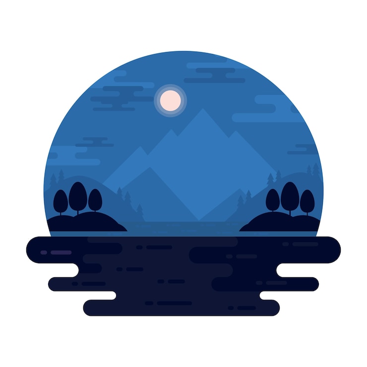 Vector creatively designed flat illustration of valley