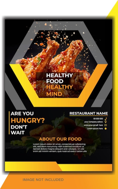 Vector creativemodernunique simple white green black gold color professional food flyer design