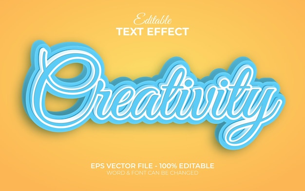 Creativiteit teksteffect scriptstijl thema bewerkbaar teksteffect