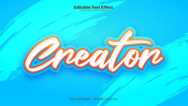 Creator editable text effect in modern trend style