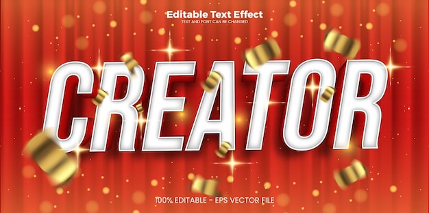 Creator editable text effect in modern trend style