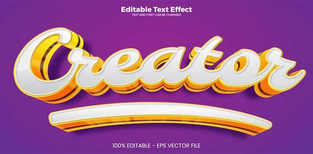 Creator editable text effect in modern trend style